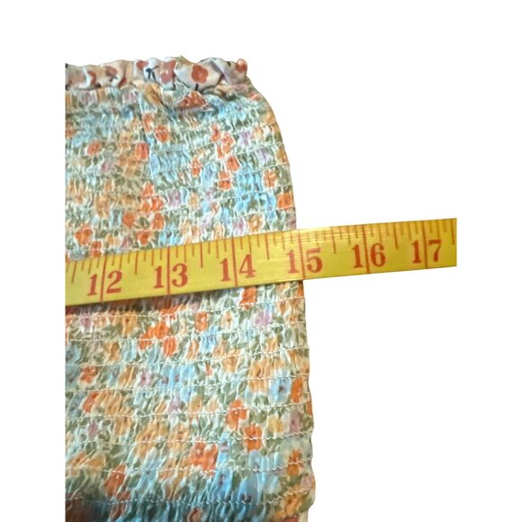 American Eagle Womens Smocked Floral Tube‎ Top M - Picture 2 of 5